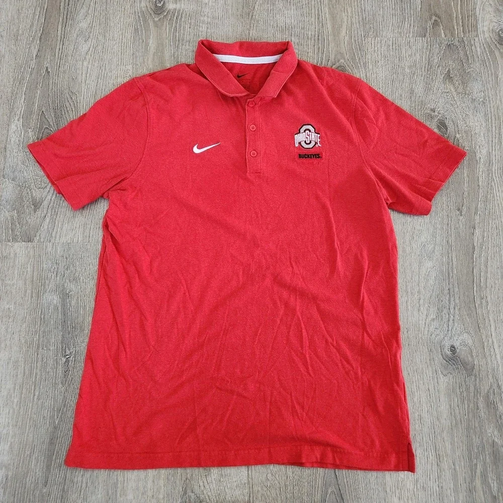 Nike Ohio State University Buckeyes‎ Golf Polo Shirt Men's Large Columbus Ohio